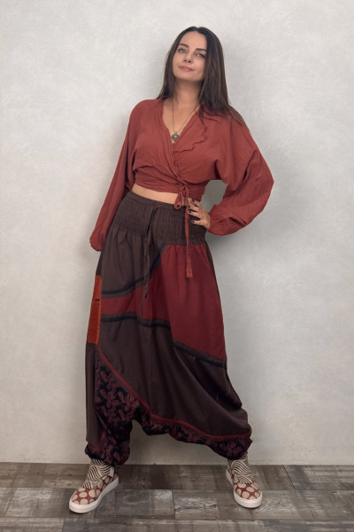 Nepal Clown Şalvar - Kahve Kiremit