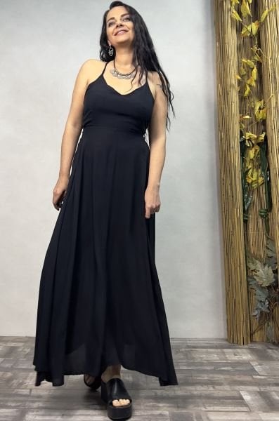 Alice Sırt Detaylı Elbise- Siyah
