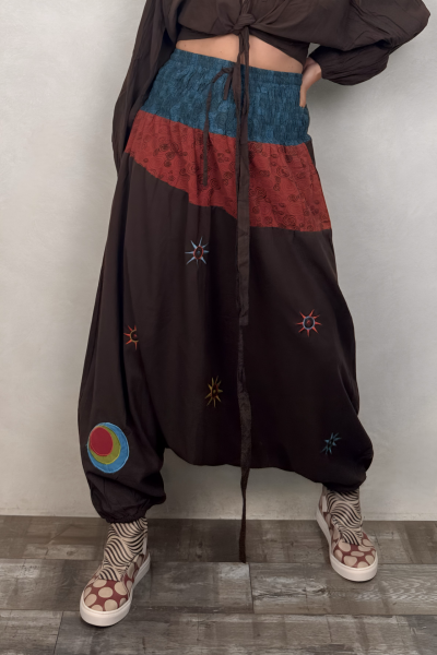 Nepal Clown Şalvar - Kahve Petrol