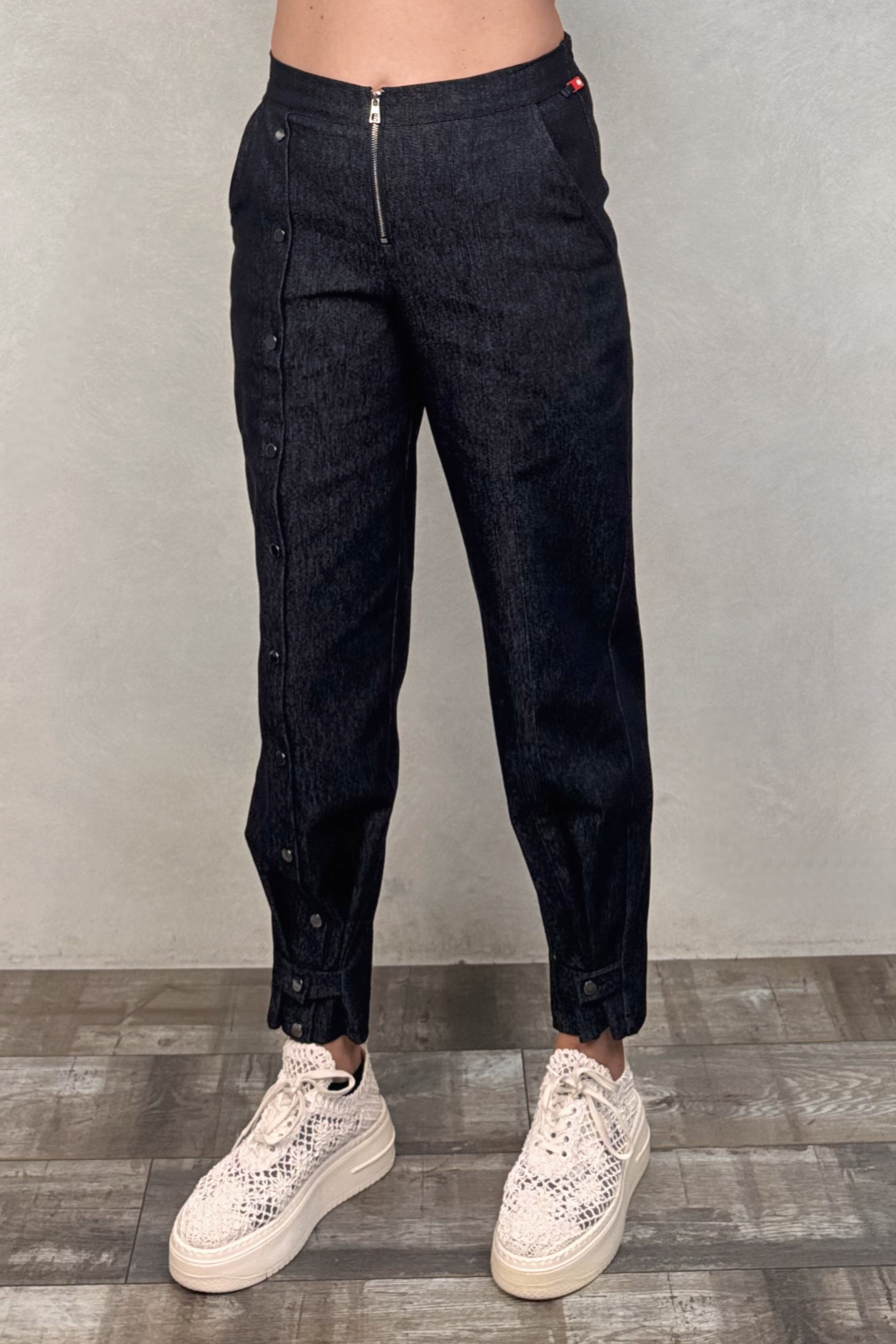 Lamante Çıt Çıt Detaylı Jean Pantolon - Siyah