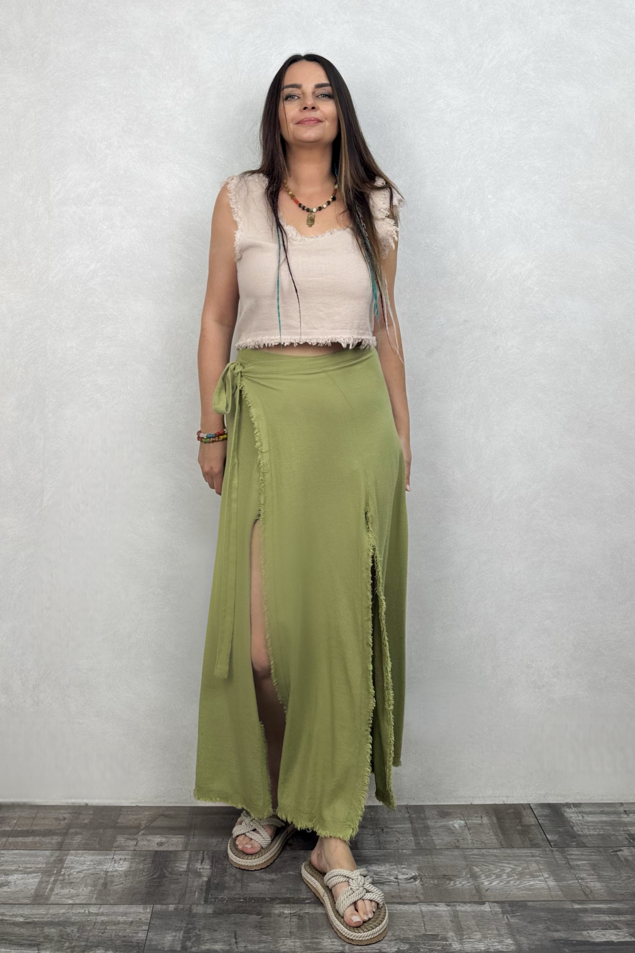 Natura Anvelop Pareo Etek Sage Green -Yeşil
