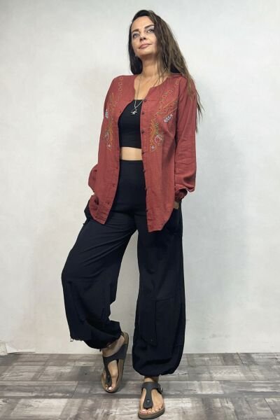 Mia Parçalı Pantolon - Siyah