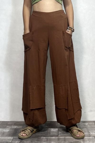 Mia Parçalı Pantolon - Taba