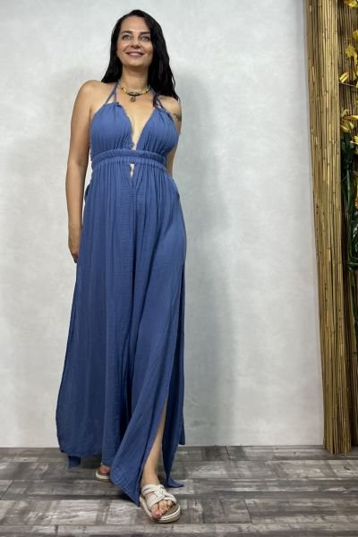 Lilith Müslin Elbise Moonlight Blue - Mavi