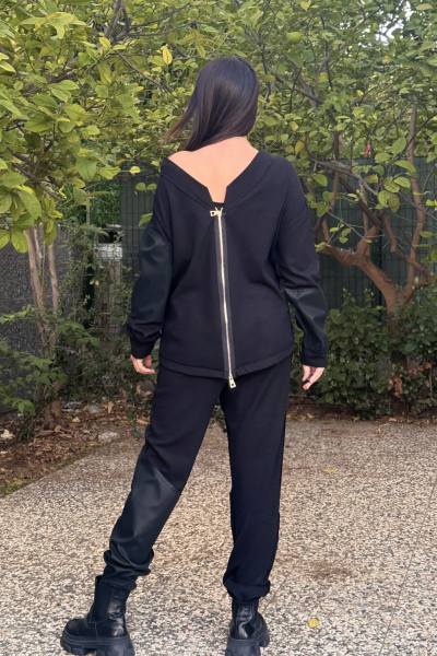 Lamante Holly Çift Taraflı Triko Bluz - Siyah