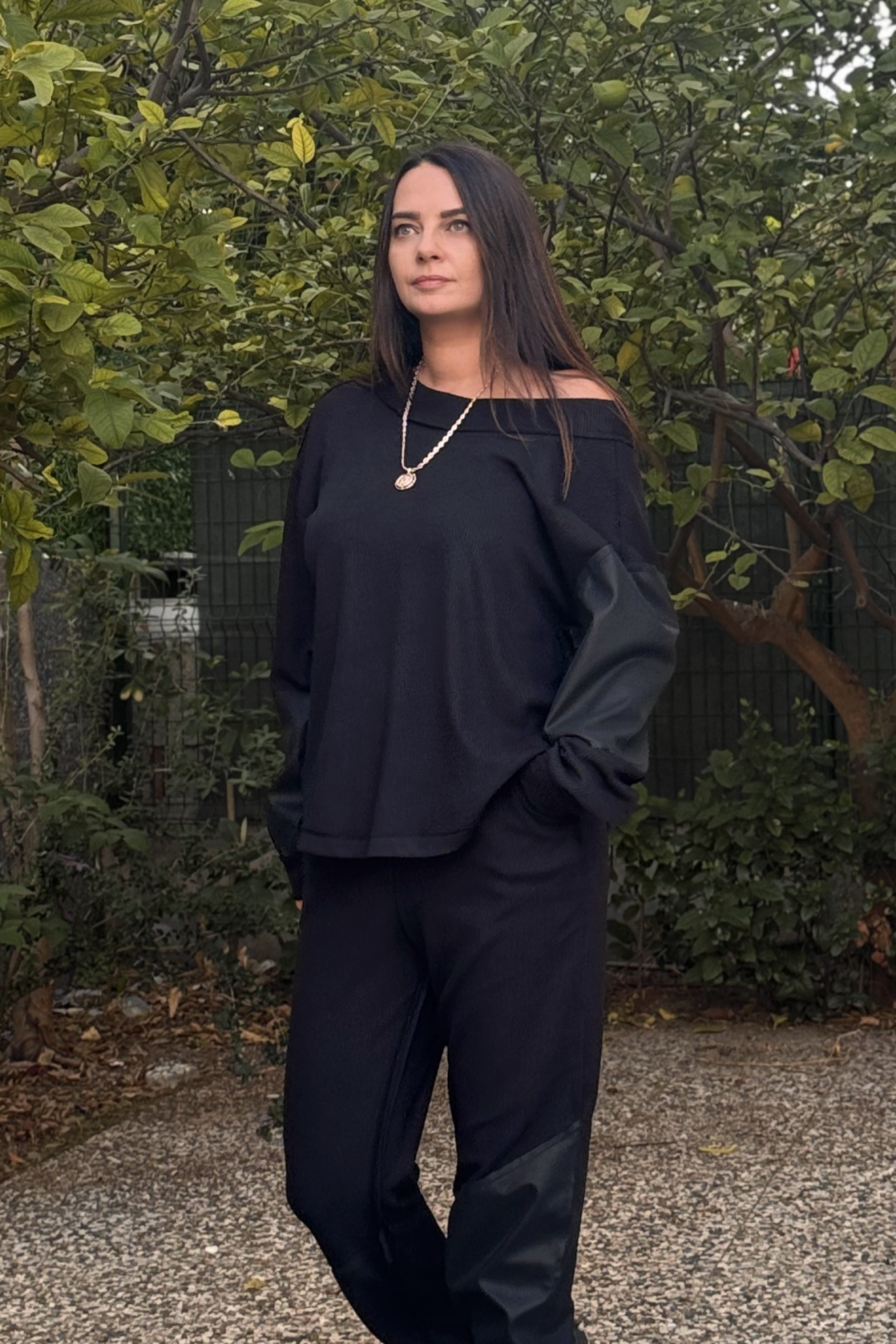 Lamante Holly Çift Taraflı Triko Bluz - Siyah