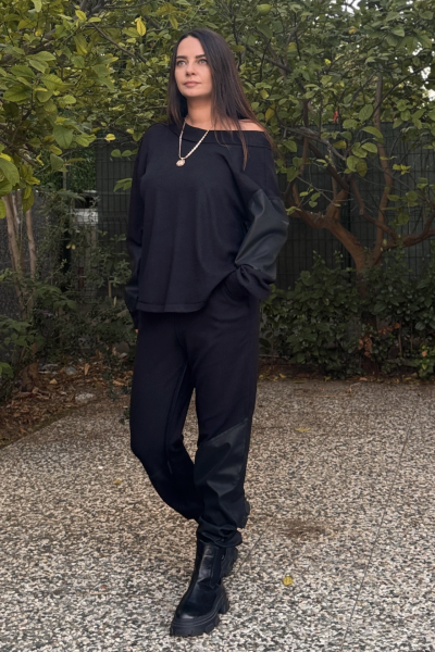 Lamante Holly Çift Taraflı Triko Bluz - Siyah