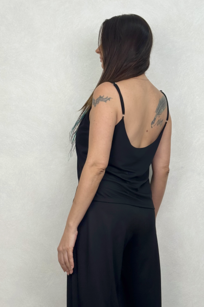 Lamante Perla Askılı Bluz - Siyah