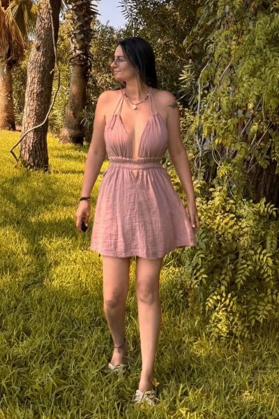 Lily Mini Müslin Elbise Wood Rose - Yaban Gülü