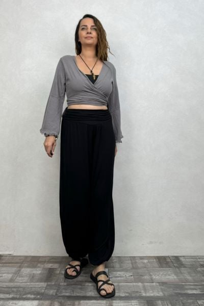 Soly Nature Müslin Bolero Bluz Dark Grey - Antrasit