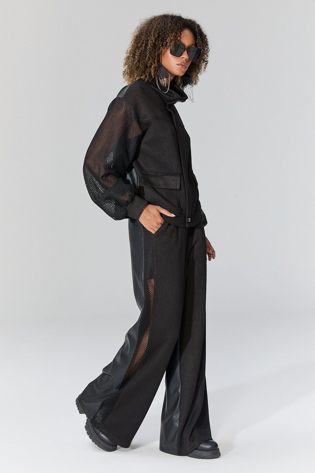 Lamante Vena Tasarım Pantolon - Siyah