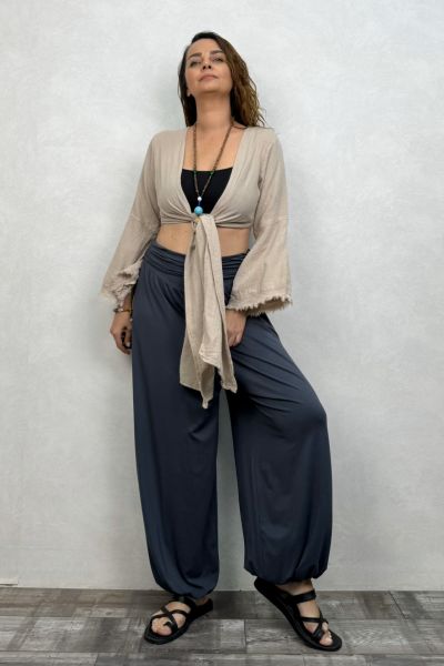 Soly Nature Müslin Bolero Bluz - Bej