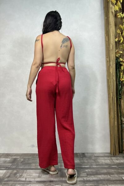 Rio Müslin Crop Top Barbados Cherry - Vişne