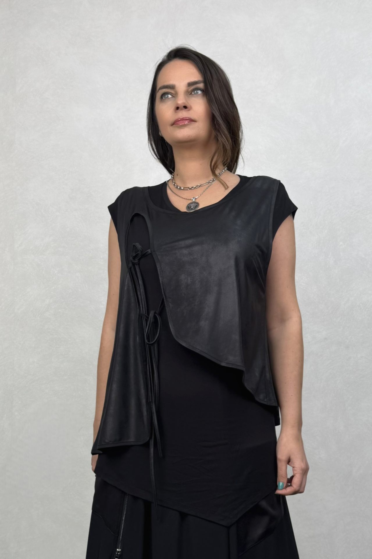 Lamante Yelekli İkili Bluz - Siyah