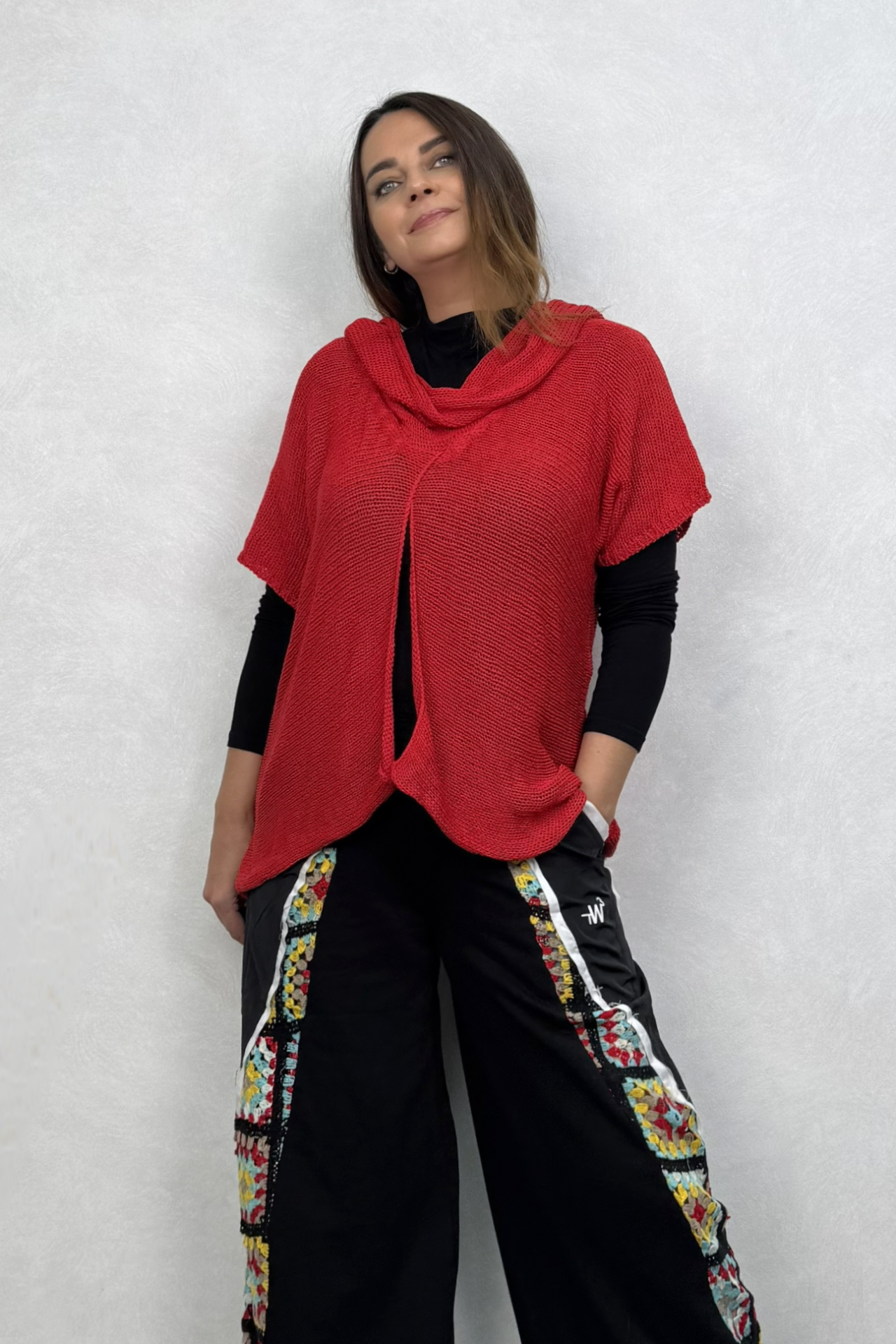 Degaje Merserize Bluz  - Kırmızı