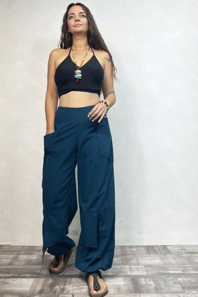 Mia Parçalı Pantolon - Petrol