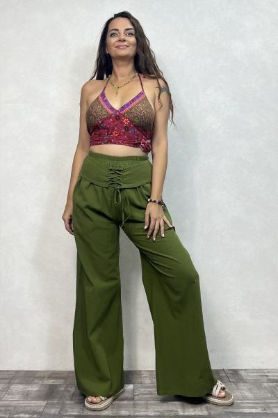 Fendi Kemerli Pantolon - Haki