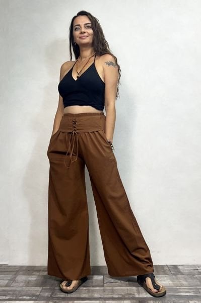 Fendi Kemerli Pantolon - Taba