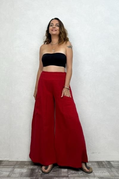 Bendis Müslin Pantolon Barbados Cherry -Vişne