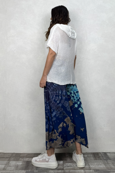 Yırtmaçlı Batik Pantolon - Lacivert
