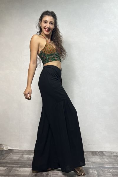 Nora Bol Paça Pantolon - Siyah