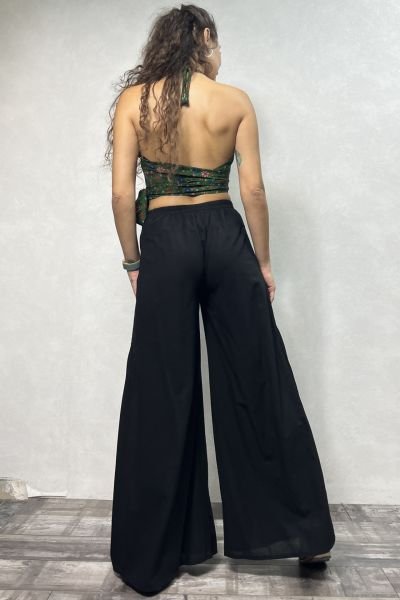 Nora Bol Paça Pantolon - Siyah