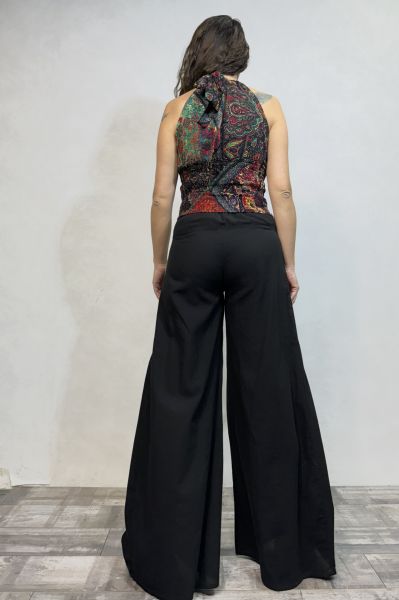 Nora Bol Paça Pantolon - Siyah
