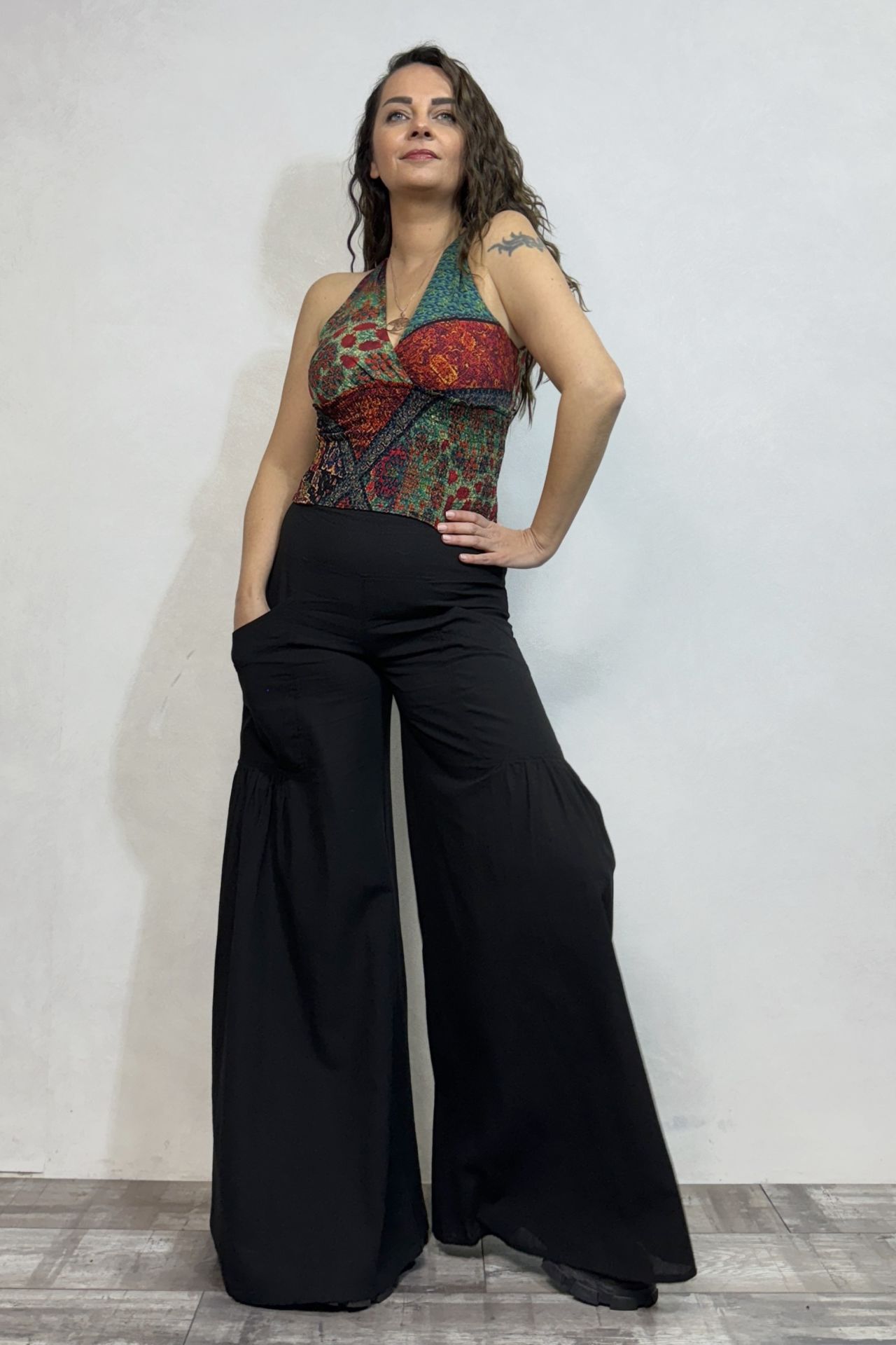Nora Bol Paça Pantolon - Siyah