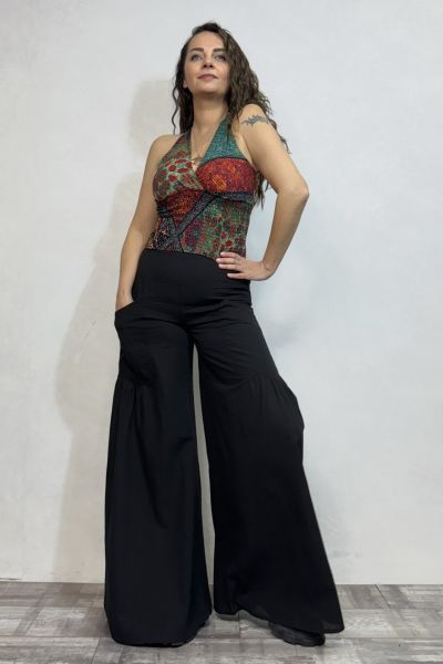 Nora Bol Paça Pantolon - Siyah