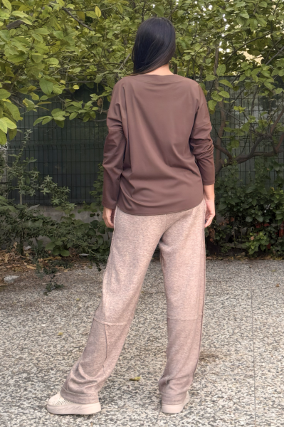 Lamante Axis Ön Büzgülü Bluz - Kahve