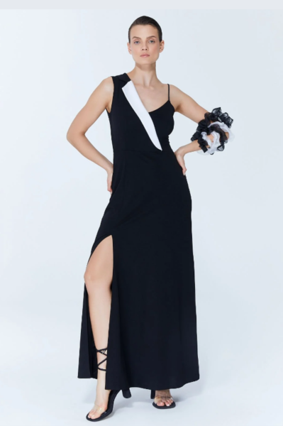 Lamante Elegant Tasarım Elbise - Siyah