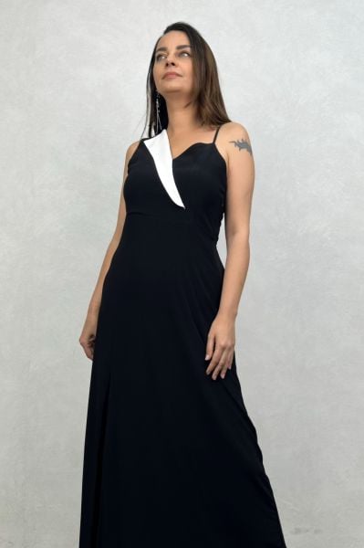 Lamante Elegant Tasarım Elbise - Siyah