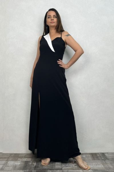 Lamante Elegant Tasarım Elbise - Siyah