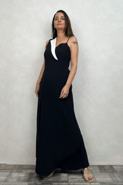 Lamante Elegant Tasarım Elbise - Siyah