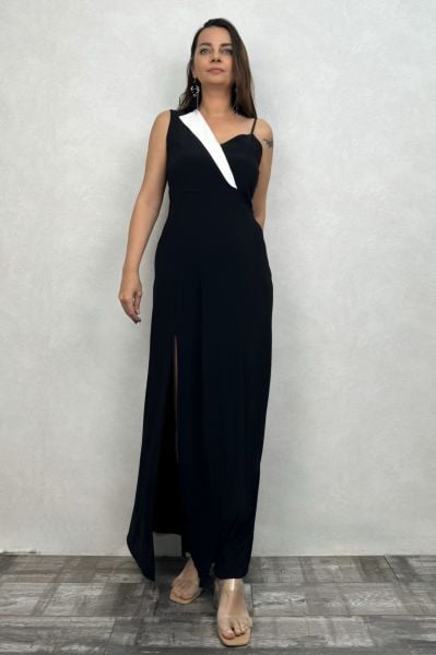 Lamante Elegant Tasarım Elbise - Siyah