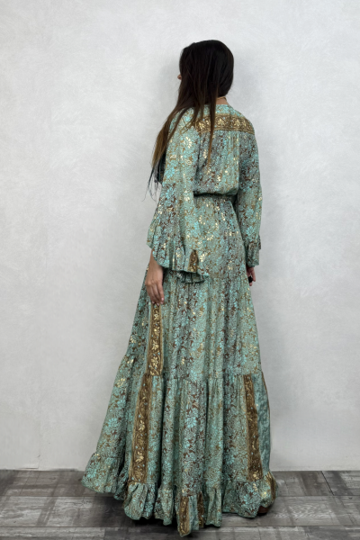 Juliana İpek Elbise - Mint