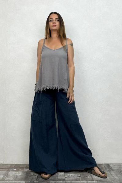 Belus Nature Müslin Bluz Dark Grey - Antrasit