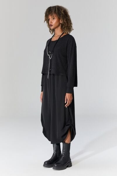 Lamante Chante Trikolu Elbise - Siyah