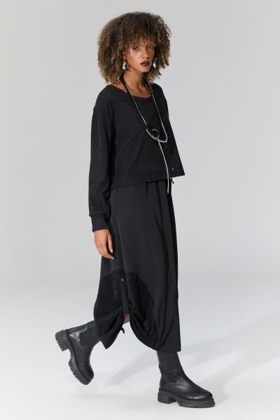 Lamante Chante Trikolu Elbise - Siyah