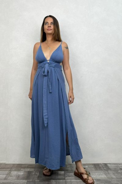 Afro Kaftan Elbise Moonlight Blue- Mavi