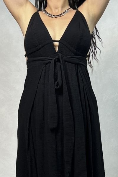 Afro Kaftan Elbise - Siyah