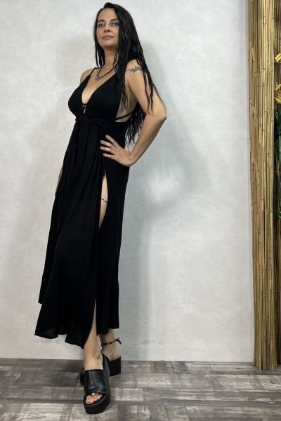 Afro Kaftan Elbise - Siyah
