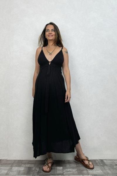 Afro Kaftan Elbise - Siyah