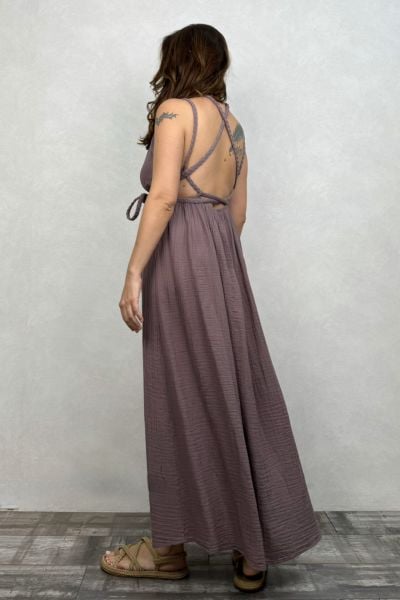 Niobe Müslin Elbise Twilight - Alacakaranlık Mor