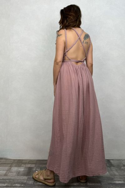 Niobe Müslin Elbise Wood Rose - Yaban Gülü