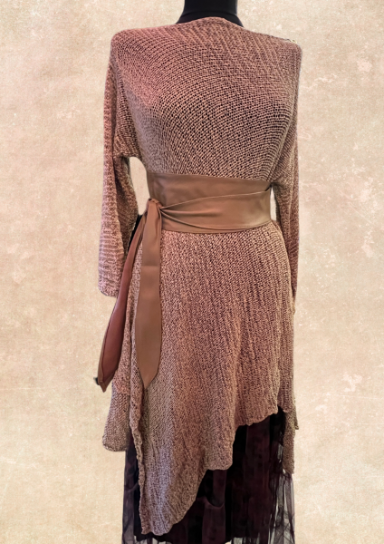 El Yapımı Dolamalı Deri Kemer - Vizon