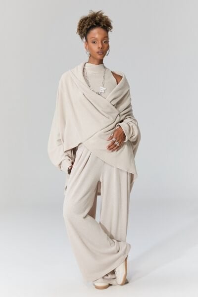 Lamante Pia Triko Fermuarlı Bluz - Bej