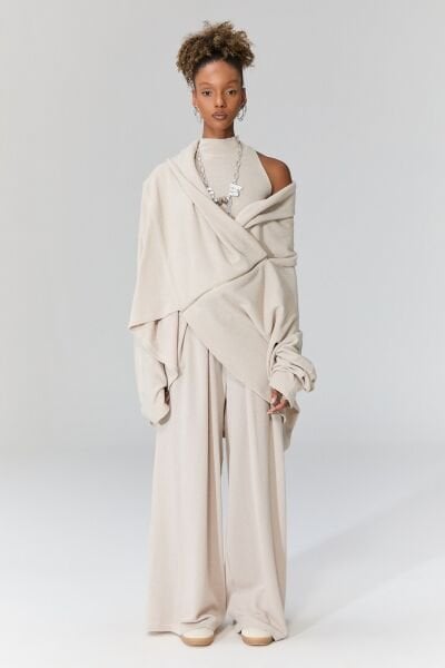 Lamante Pia Triko Fermuarlı Bluz - Bej