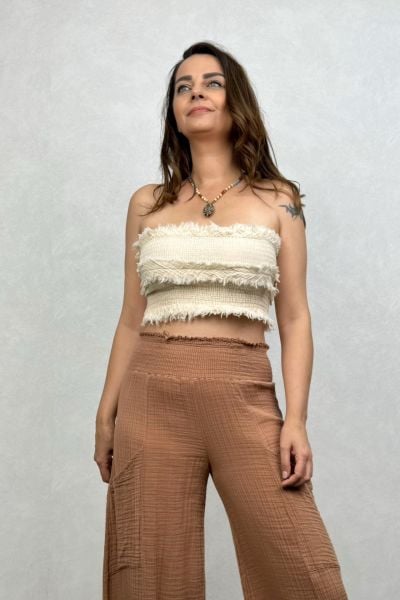 Tufty Müslin Crop - Bej