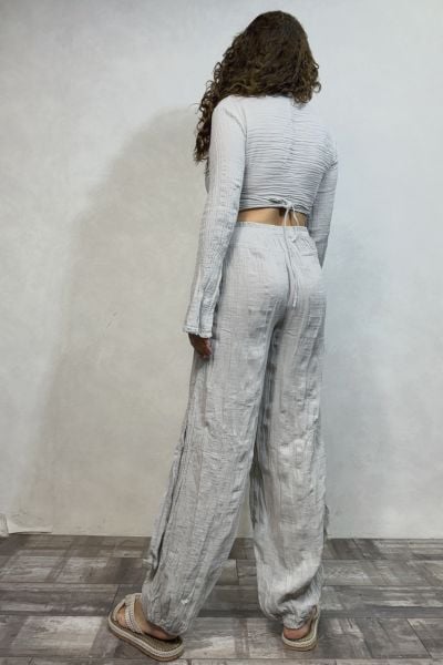 Mia Müslin Pantolon  - Açık Gri